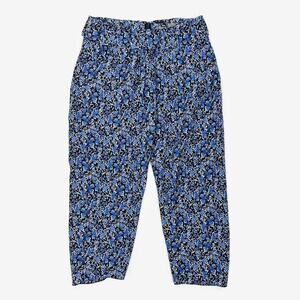 Elie Tahari Jodi Pant Size XS Blue Floral Silk Boho Coastal Chic European Summer